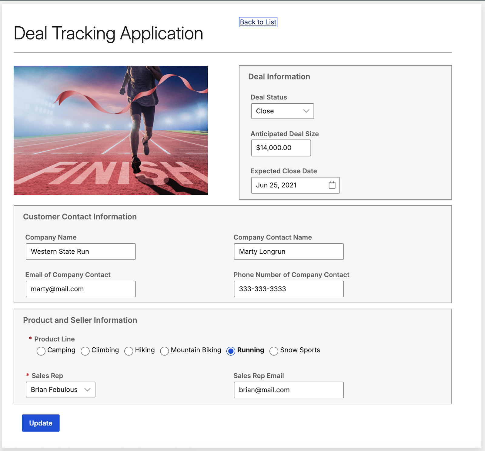 Deal Tracking Application