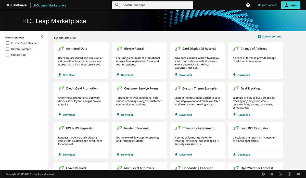 HCL Leap Marketplace